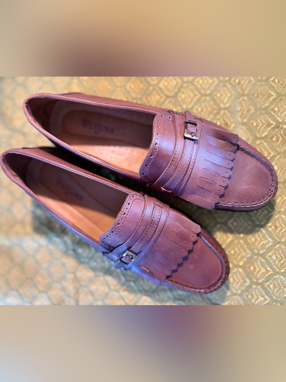 G.H. Bass & Co. Weejuns Harper Brown Leather Kiltie Buckle Loafers 8.5 M